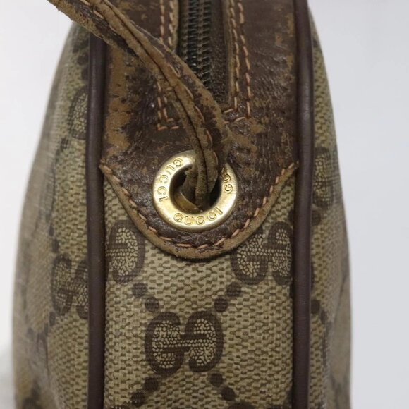 GUCCI GG Supreme Web Sherry Line Shoulder Bag PVC Beige 156 02 066 Auth BD867 - Picture 13 of 16